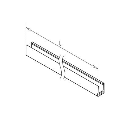 Q-railing EASY GLASS HYBRID Top Mount profilis MOD 6910 ilgis: 5000 mm, pav. anoduotas, matinė sidabro spalva