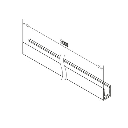 Q-railing EASY GLASS HYBRID Top Mount profilis MOD 6910 ilgis: 5000 mm, ner. plieno išvaizda (brushed, anodised)