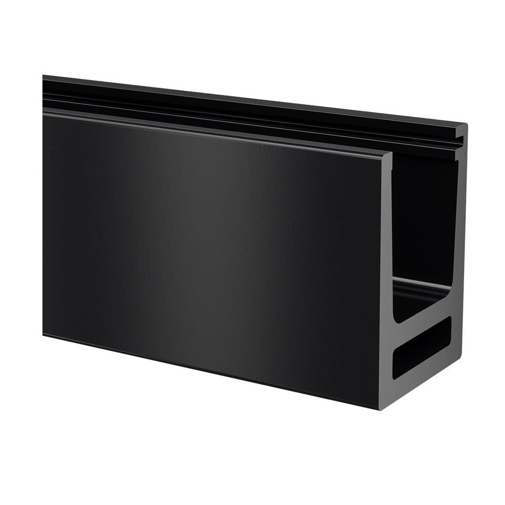 Q-railing EASY GLASS HYBRID Top Mount profilis MOD 6910 ilgis: 5000 mm, aliuminis, pav. juodas (RAL 9005, textured surface, single layer)