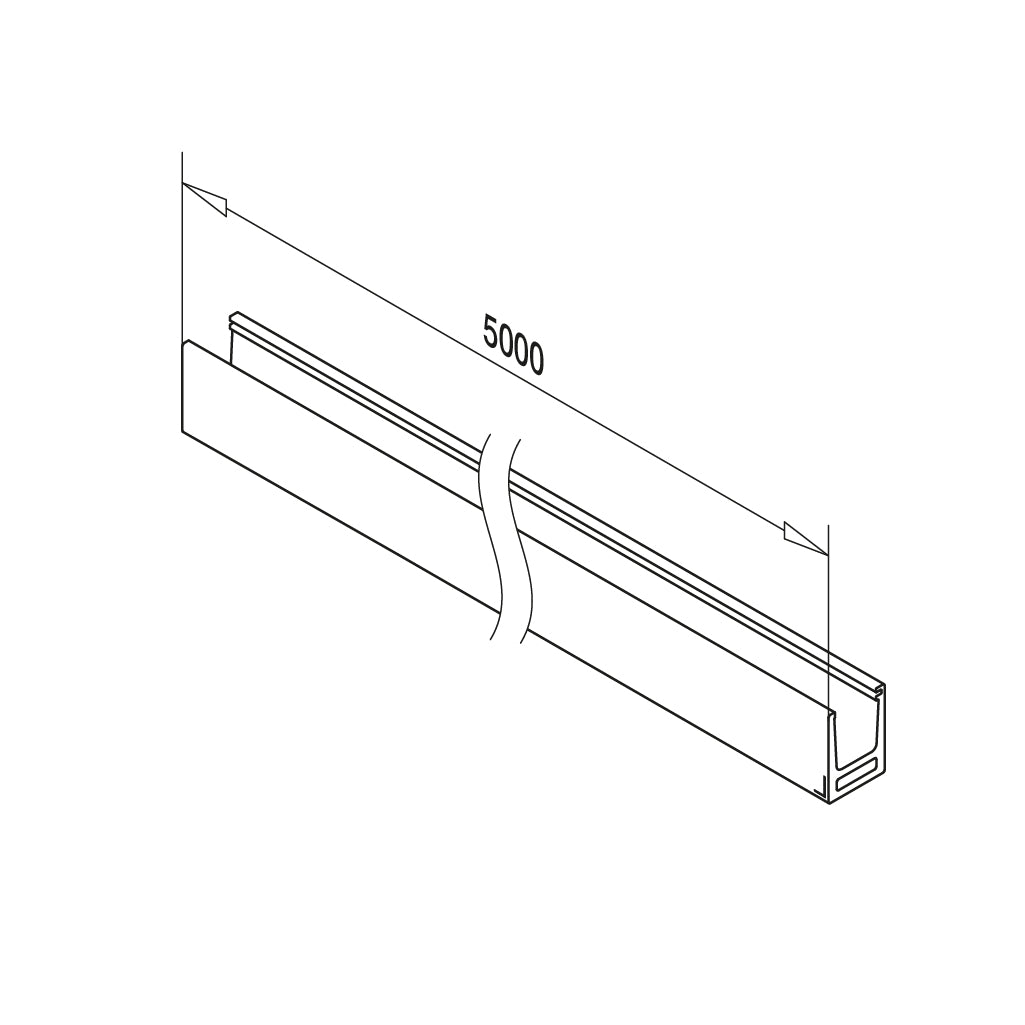 Q-railing EASY GLASS HYBRID Top Mount profilis MOD 6910 ilgis: 5000 mm, aliuminis, pav. juodas (RAL 9005, textured surface, single layer)