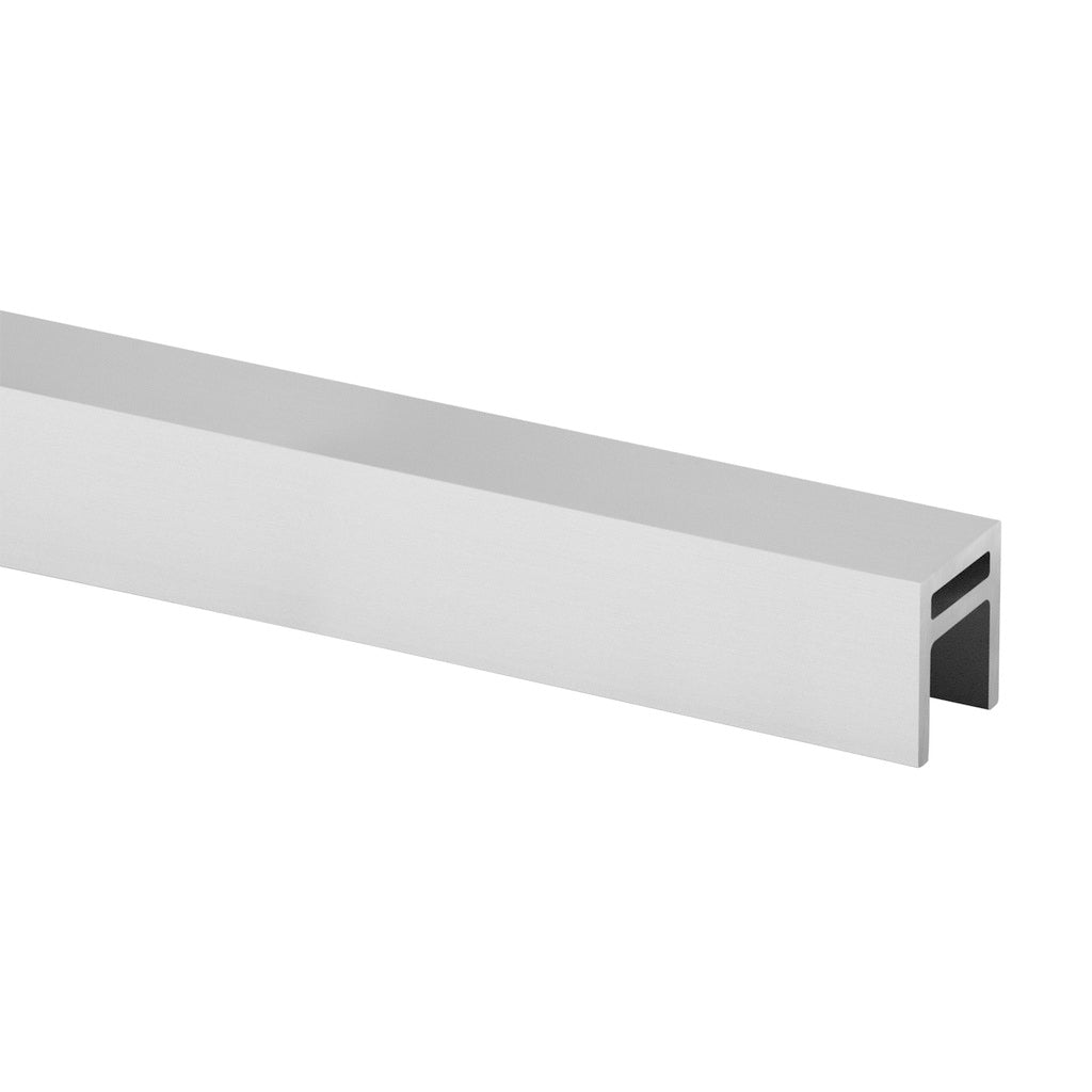 Q-railing EASY GLASS HYBRID porankis ant stiklo 33x39 MOD 6911 aliuminis, ner. plieno išvaizda (brushed, anodised)