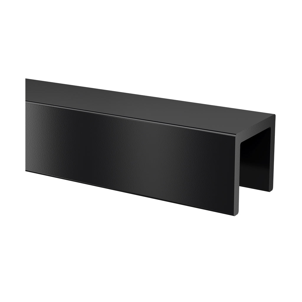 Q-railing U profilis ant stiklo MOD 6944 juodas 21.52 mm, stiklas, aluminium, satin black (RAL 9005), textured surface, single layer