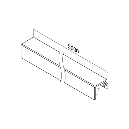 Q-railing EASY GLASS privedimo aliuminio profilis MOD 6970 U plotis: 3 mm, ilgis: 5000 mm, aliuminis, be paviršiaus apdirbimo