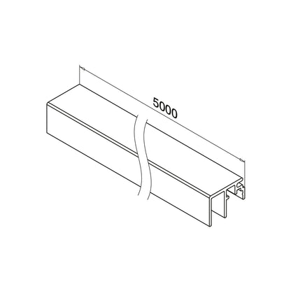 Q-railing EASY GLASS privedimo aliuminio profilis MOD 6970 U plotis: 10 mm, ilgis: 5000 mm, aliuminis, be paviršiaus apdirbimo