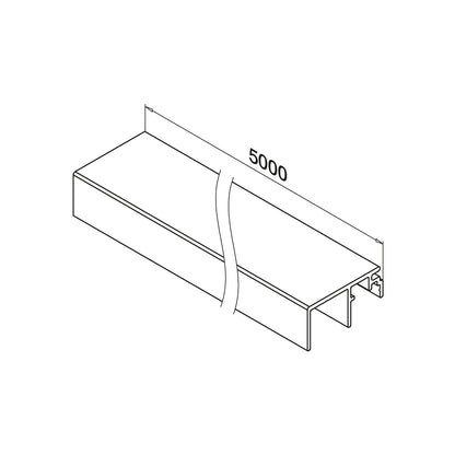 Q-railing EASY GLASS privedimo aliuminio profilis MOD 6970 U plotis: 20 mm, ilgis: 5000 mm, aliuminis, be paviršiaus apdirbimo