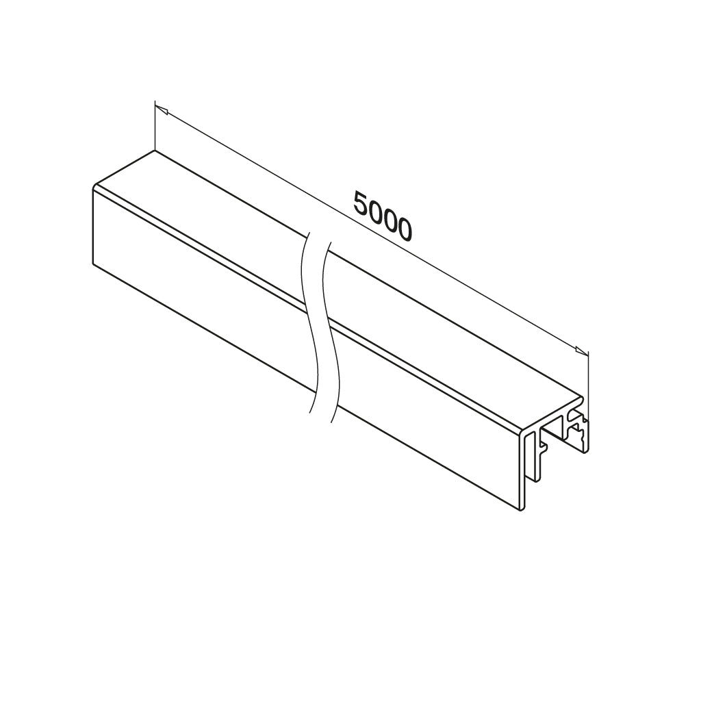 Q-railing EASY GLASS SMART / SMART+ aliuminio privedimo profilis MOD 6972 U-plotis: 3 mm, ilgis: 5000 mm, aliuminis, be paviršiaus apdirbimo