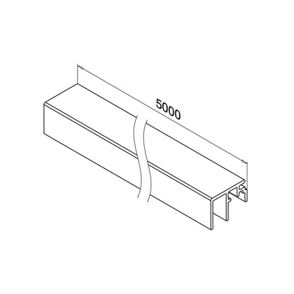 Q-railing EASY GLASS SMART / SMART+ aliuminio privedimo profilis MOD 6972 U-plotis: 10 mm, ilgis: 5000 mm, aliuminis, be paviršiaus apdirbimo