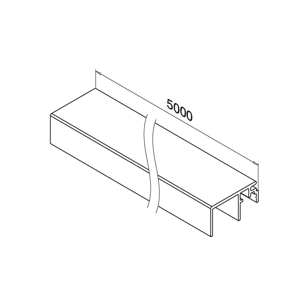 Q-railing EASY GLASS SMART / SMART+ aliuminio privedimo profilis MOD 6972 U-plotis: 20 mm, ilgis: 5000 mm, aliuminis, be paviršiaus apdirbimo