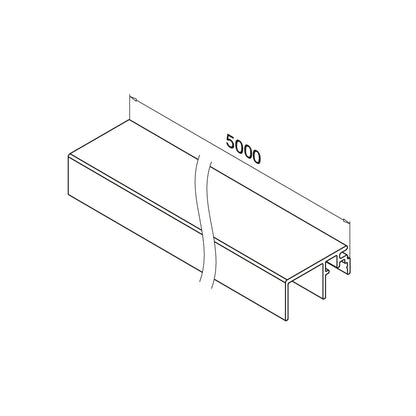 Q-railing EASY GLASS SMART / SMART+ aliuminio privedimo profilis MOD 6972 U-plotis: 20 mm, ilgis: 5000 mm, aliuminis, be paviršiaus apdirbimo