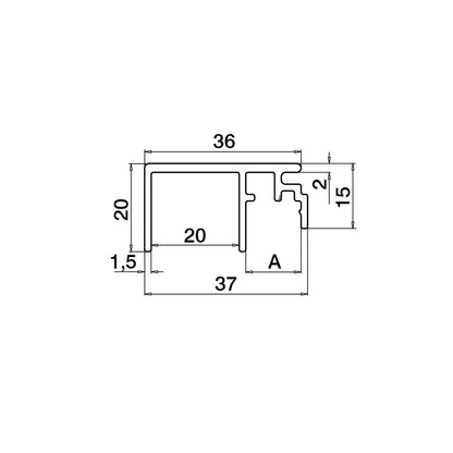 Q-railing EASY GLASS SMART / SMART+ aliuminio privedimo profilis MOD 6972
