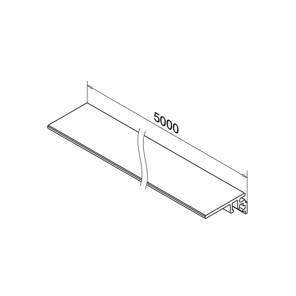 Q-railing EASY GLASS privedimo prie grindų profilis MOD 6973 ilgis: 5000 mm, aliuminis, be paviršiaus apdirbimo