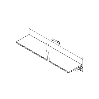 Q-railing EASY GLASS privedimo prie grindų profilis MOD 6973 ilgis: 5000 mm, aliuminis, be paviršiaus apdirbimo