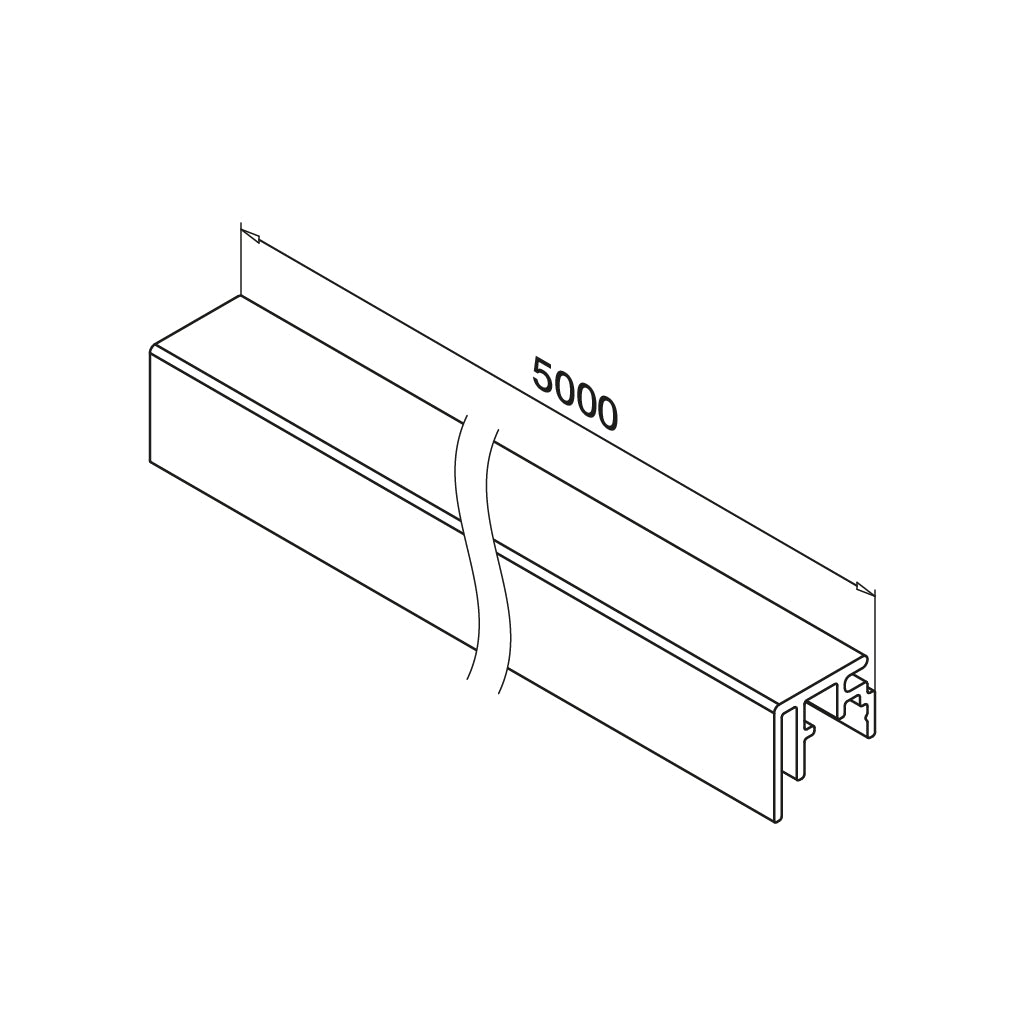 Q-railing EASY GLASS PRIME aliuminis privedimo profilis MOD 6974 U-plotis: 3 mm, ilgis: 5000 mm, aliuminis, be paviršiaus apdirbimo