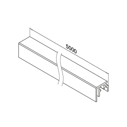 Q-railing EASY GLASS PRIME aliuminis privedimo profilis MOD 6974 U-plotis: 3 mm, ilgis: 5000 mm, aliuminis, be paviršiaus apdirbimo