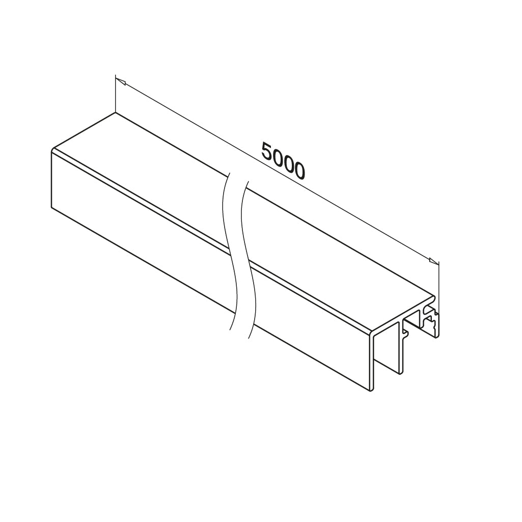 Q-railing EASY GLASS PRIME aliuminis privedimo profilis MOD 6974 U-plotis: 10 mm, ilgis: 5000 mm, aliuminis, be paviršiaus apdirbimo