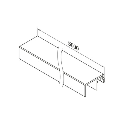 Q-railing EASY GLASS PRIME aliuminis privedimo profilis MOD 6974 U-plotis: 20 mm, ilgis: 5000 mm, aliuminis, be paviršiaus apdirbimo