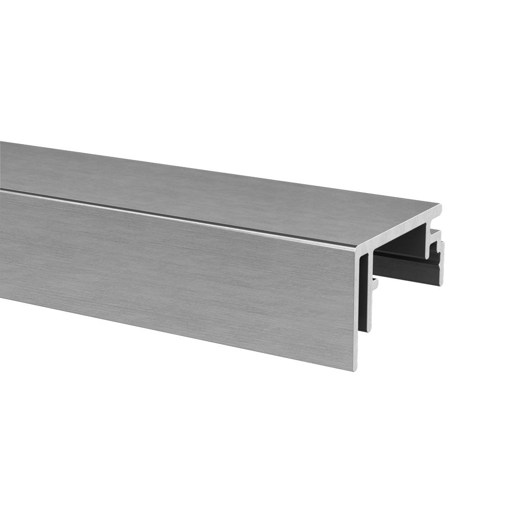 Q-railing EASY GLASS STRONG Fascia Mount privedimo profilis MOD 6977 ilgis: 5000 mm, U plotis: 3 mm, ner. plieno išvaizda (brushed, anodised)