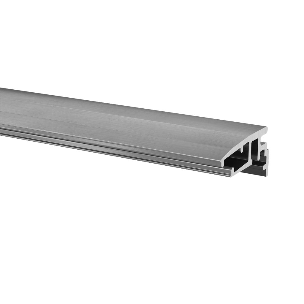 Q-railing EASY GLASS SMART / SMART+/ STRONG /PRIME privedimo profilis prie metalo lakštų MOD 6979 U plotis: 2 mm, ilgis: 5000 mm, ner. plieno išvaizda (brushed, anodised)
