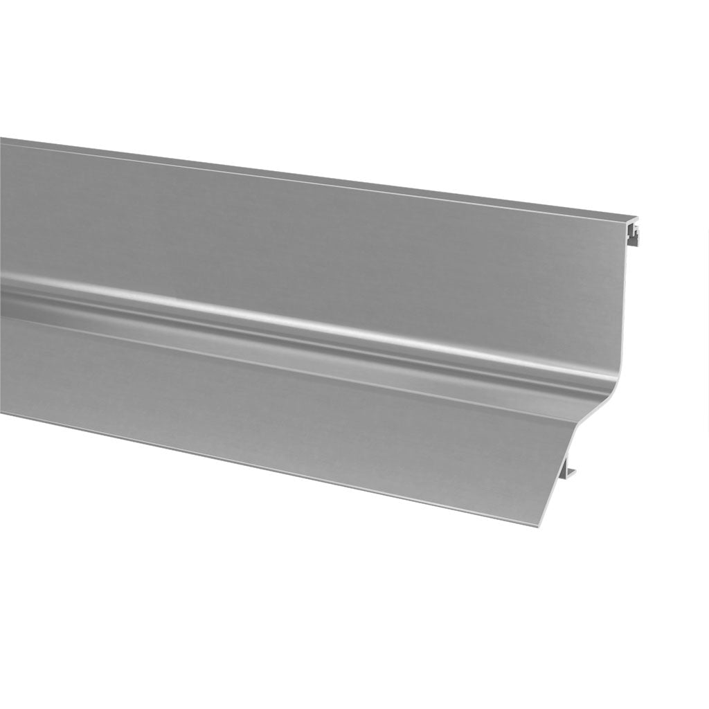 Q-railing EASY GLASS SMART F Top mount vandens nuvedimo aliuminio profilis MOD 6980 ilgis: 5000 mm, anod. aliuminis, ner. plieno išvaizda (brushed, anodised)