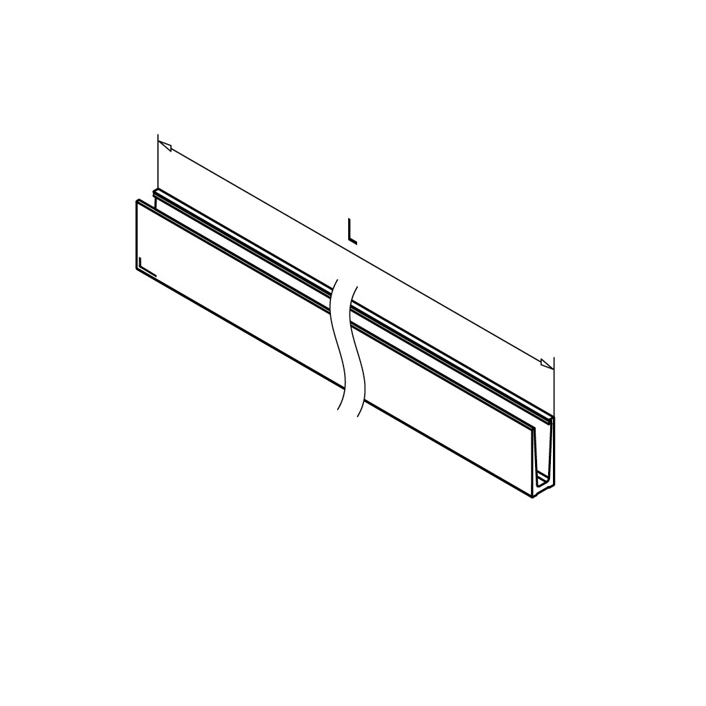Q-railing EASY GLASS SLIM Top Mount profilis MOD 8010 ilgis: 5000 mm, be skylių, aliuminis, be paviršiaus apdirbimo