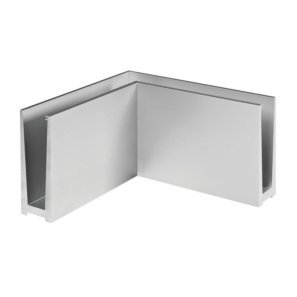 Q-railing EASY GLASS SLIM Top Mount profilio kampas MOD 8011 vidinis kampas, ner. plieno išvaizda (brushed, anodised)