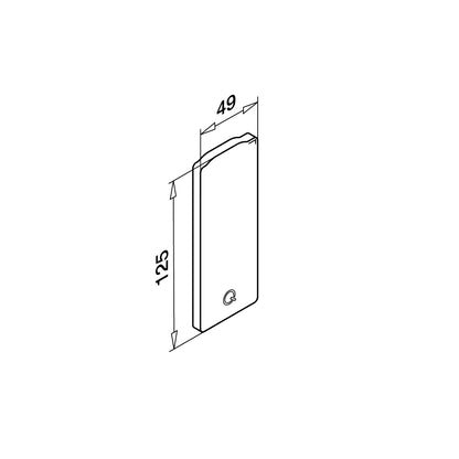 Q-railing EASY GLASS SLIM Top Mount profilio aklė MOD 8012 abiems pusėsms, aliuminis, be paviršiaus apdirbimo