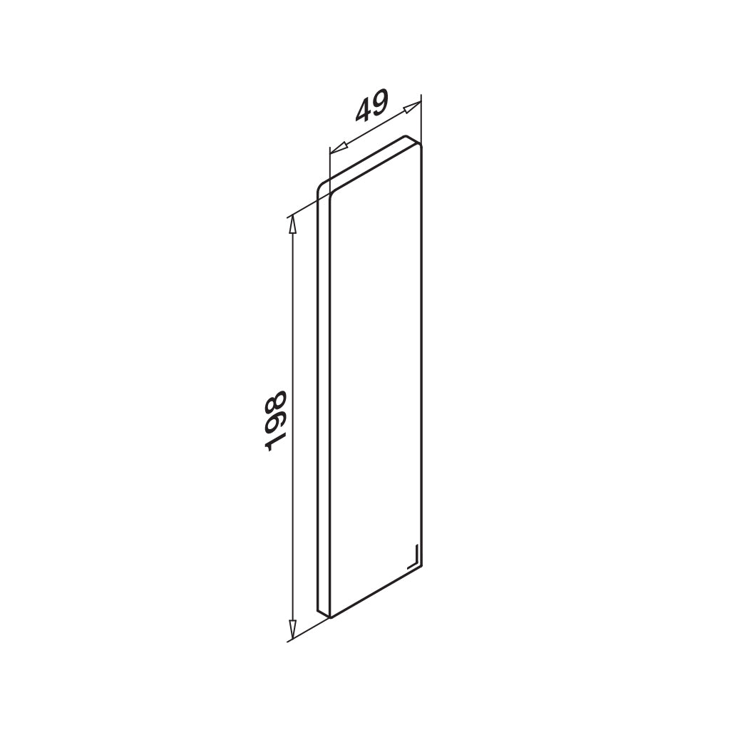Q-railing EASY GLASS SLIM Top Mount profilio aklė MOD 8012 laiptams, kairei ir dešinei pusėms, ner. plieno išvaizda (brushed, anodised)