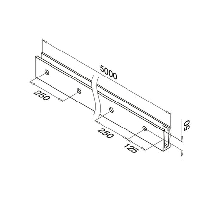 Q-railing EASY GLASS SLIM Fascia Mount profilis MOD 8030