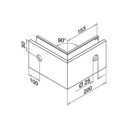 Q-railing EASY GLASS SLIM Fascia Mount profilio kampas MOD 8031 išorinis kampas, ner. plieno išvaizda (brushed, anodised)