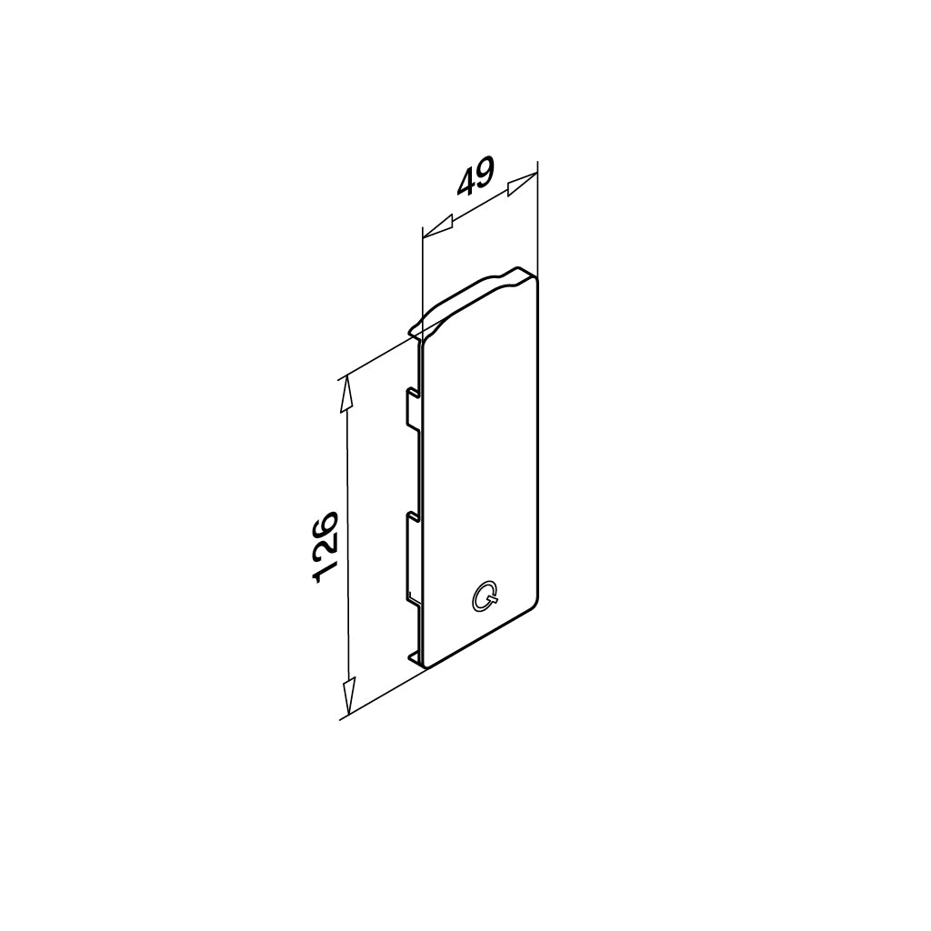 Q-railing EASY GLASS SLIM Fascia Mount profilio aklė MOD 8034 profiliui be dangtelio, kairė pusė, ner. plieno išvaizda (brushed, anodised)