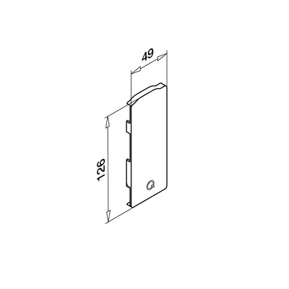 Q-railing EASY GLASS SLIM Fascia Mount profilio aklė MOD 8034 profiliui be dangtelio, kairė pusė, ner. plieno išvaizda (brushed, anodised)