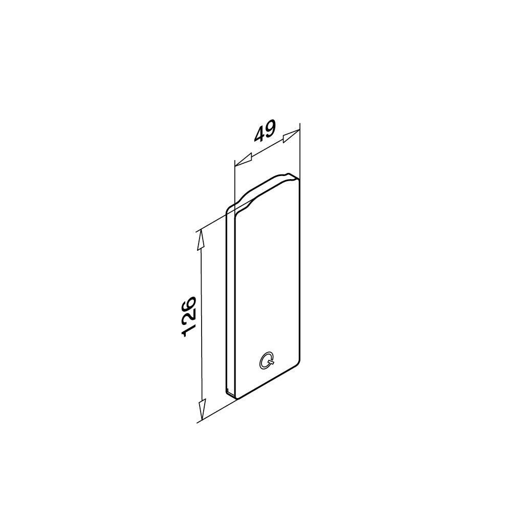Q-railing EASY GLASS SLIM Fascia Mount profilio aklė MOD 8034 profiliui be dangtelio, dešinė pusė, ner. plieno išvaizda (brushed, anodised)