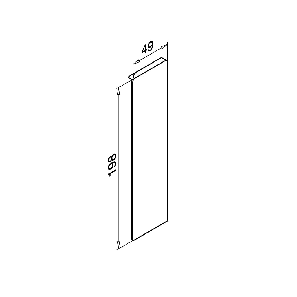 Q-railing EASY GLASS SLIM Fascia Mount profilio aklė MOD 8034 laiptams, kairė pusė, ner. plieno išvaizda (brushed, anodised)