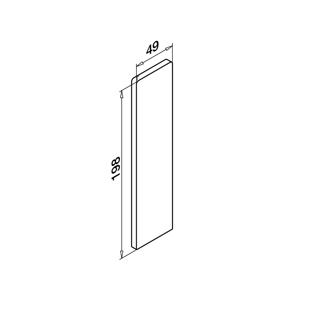 Q-railing EASY GLASS SLIM Fascia Mount profilio aklė MOD 8034 laiptams, dešinė pusė, ner. plieno išvaizda (brushed, anodised)