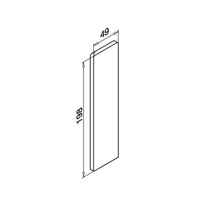 Q-railing EASY GLASS SLIM Fascia Mount profilio aklė MOD 8034 laiptams, dešinė pusė, ner. plieno išvaizda (brushed, anodised)