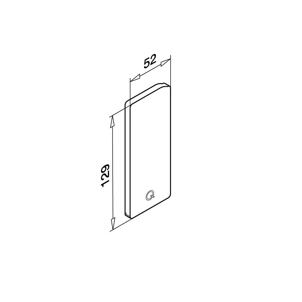 Q-railing EASY GLASS SLIM Fascia Mount profilio aklė MOD 8034 profiliui su dangteliu, dešinė pusė, ner. plieno išvaizda (brushed, anodised)