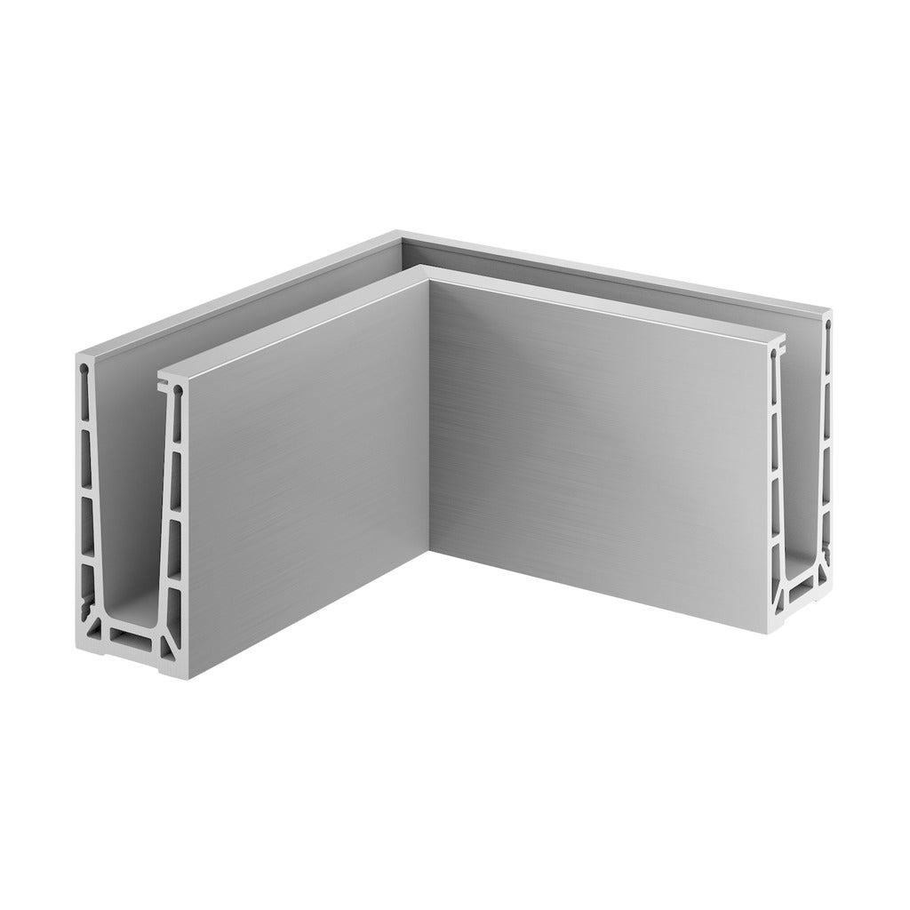 Q-railing EASY GLASS PRO Top Mount profilio kampas MOD 8111 vidinis kampas, ner. plieno išvaizda (brushed, anodised)