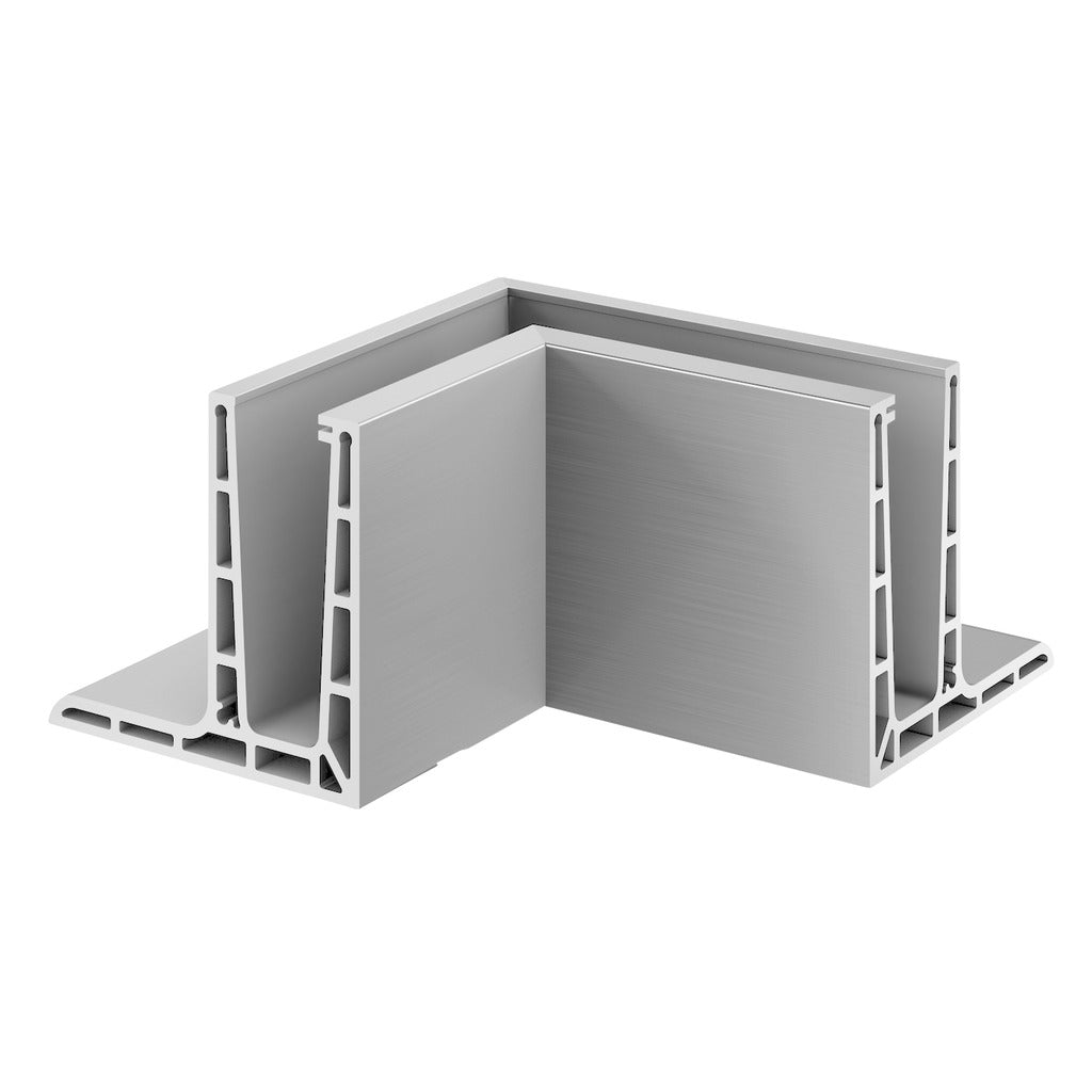 Q-railing EASY GLASS PRO F Top Mount profilio kampas MOD 8121 vidinis kampas, ner. plieno išvaizda (brushed, anodised)