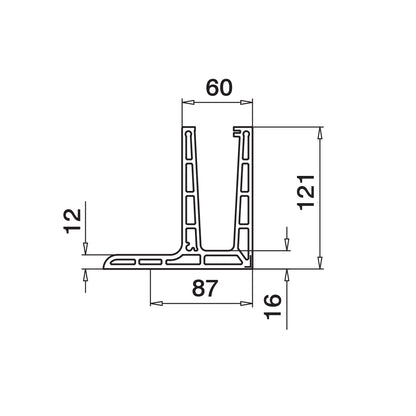 Q-railing EASY GLASS PRO F Top Mount profilio kampas MOD 8121 vidinis kampas, ner. plieno išvaizda (brushed, anodised)