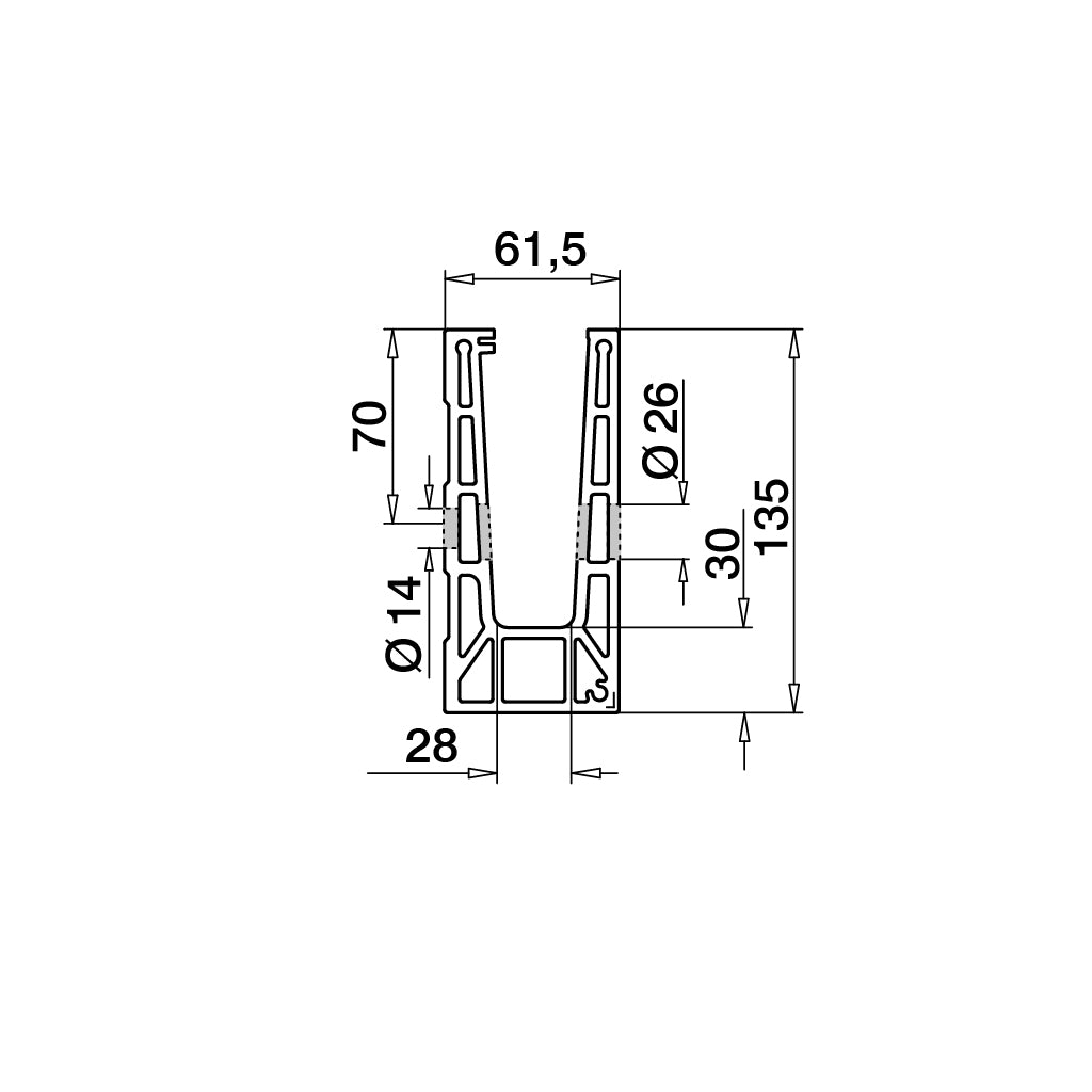 Q-railing EASY GLASS PRO Fascia Mount profilio kampas MOD 8131, alu; 168131-01-18 vidinis kampas, ner. plieno išvaizda (brushed, anodised)
