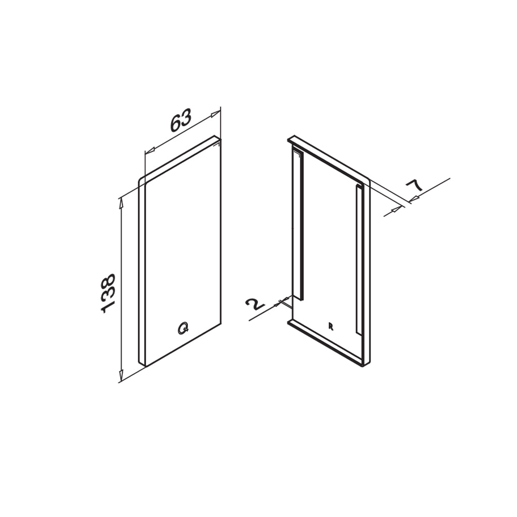 Q-railing EASY GLASS PRO Fascia Mount aklė MOD 8132 dešinė pusė, ner. plieno išvaizda (brushed, anodised)