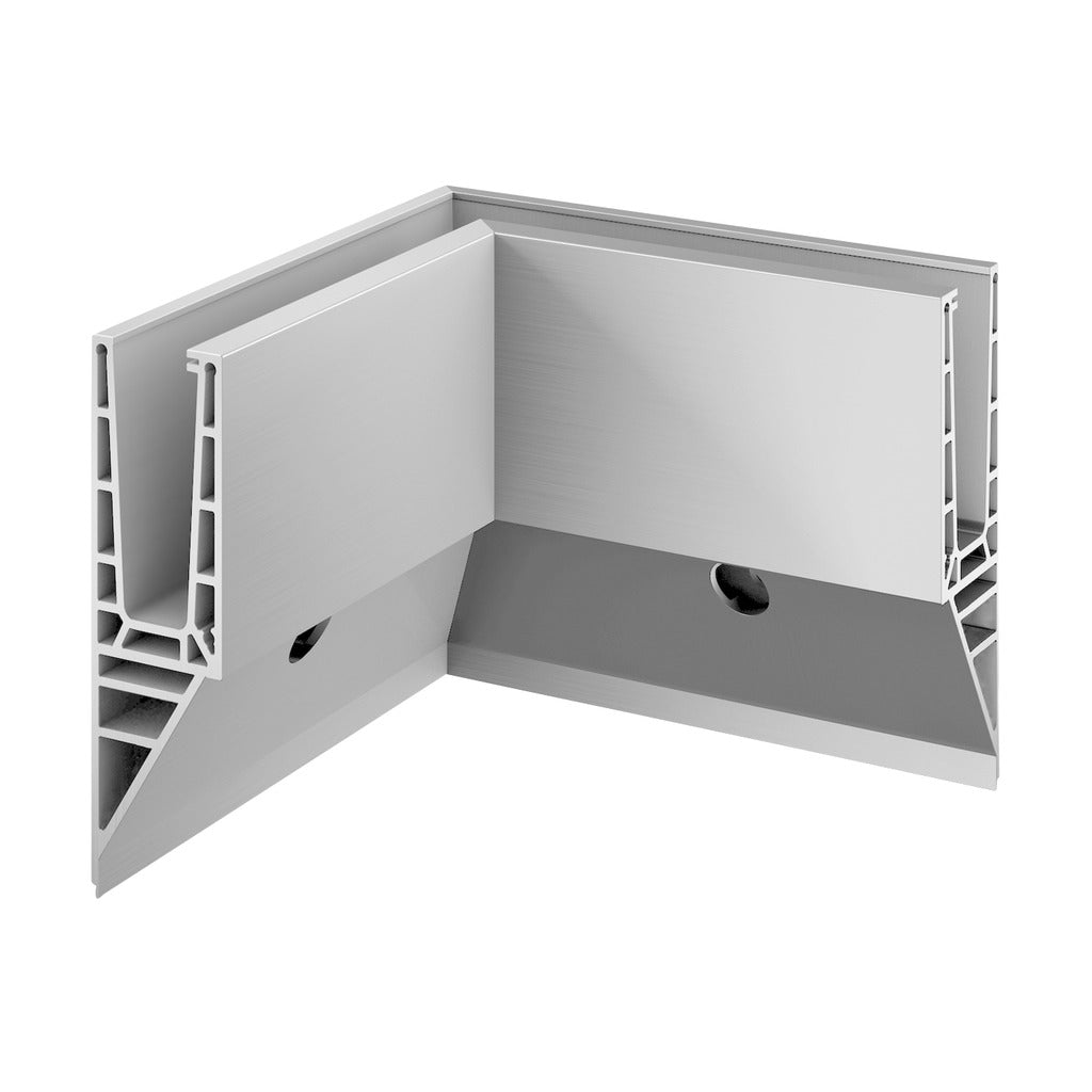 Q-railing EASY GLASS PRO Y Fascia Mount profilio kampas MOD 8141 vidinis kampas, ner. plieno išvaizda (brushed, anodised)