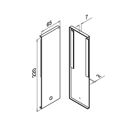 Q-railing EASY GLASS PRO Y Fascia Mount profilio aklė MOD 8142 kairė pusė, ner. plieno išvaizda (brushed, anodised)