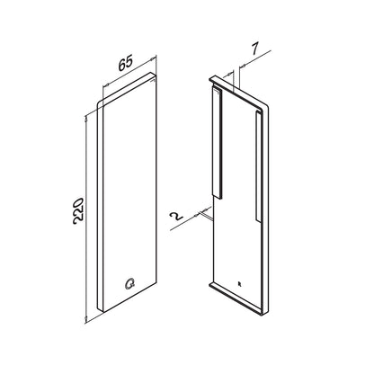 Q-railing EASY GLASS PRO Y Fascia Mount profilio aklė MOD 8142 dešinė pusė, ner. plieno išvaizda (brushed, anodised)