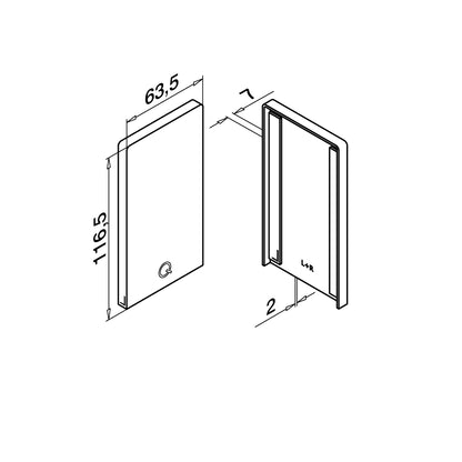 Q-railing EASY GLASS SMART Top Mount Profilio Aklė MOD 8212 aliuminis, pav. be apdirbimo