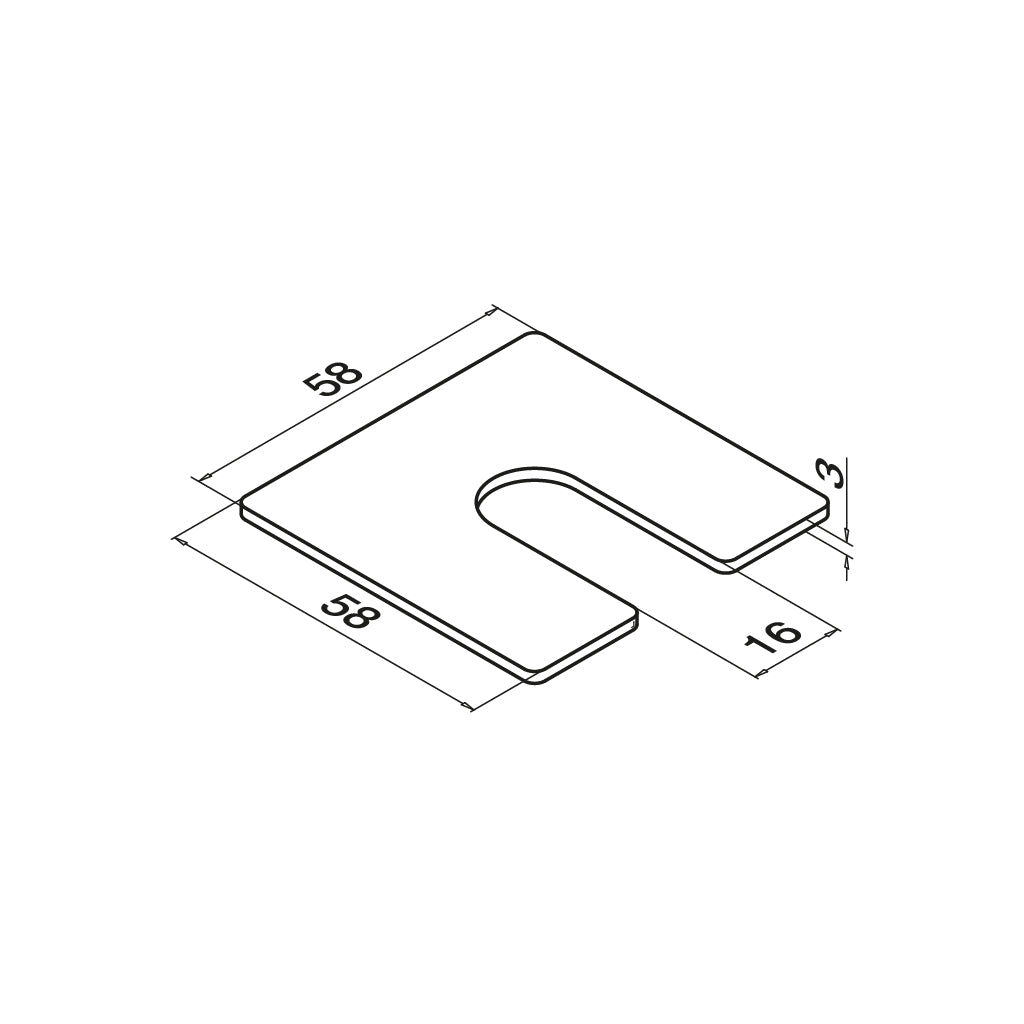 Q-railing EASY GLASS SMART ir PRO Top Mount tarpinės MOD 8216 storis: 1 mm, aliuminis, pav. be apdirbimo
