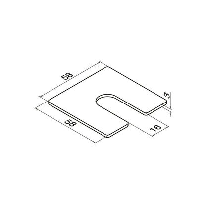 Q-railing EASY GLASS SMART ir PRO Top Mount tarpinės MOD 8216 storis: 1 mm, aliuminis, pav. be apdirbimo