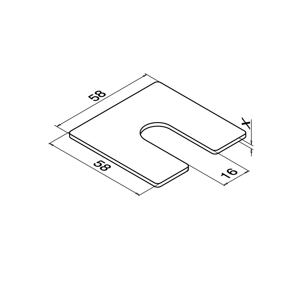 Q-railing EASY GLASS SMART ir PRO Top Mount tarpinės MOD 8216 storis: 2 mm, aliuminis, pav. be apdirbimo