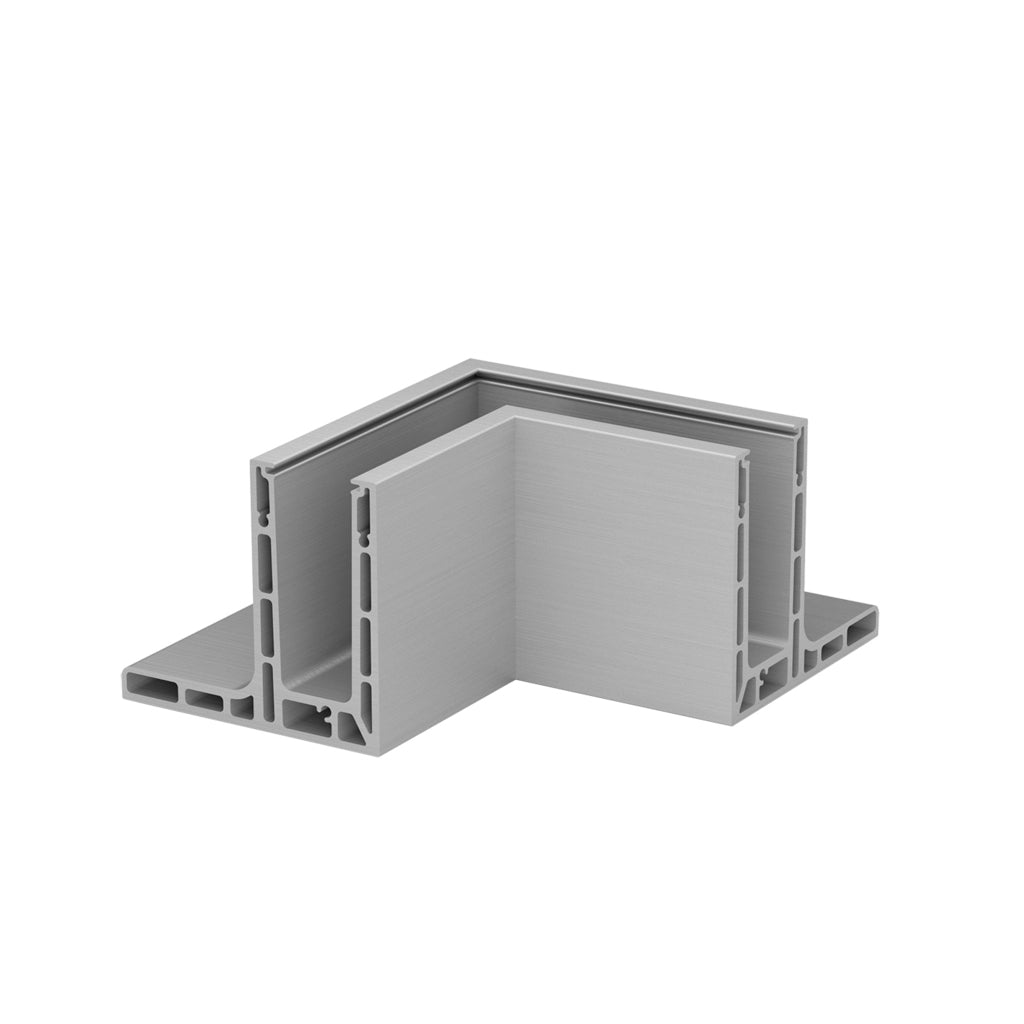 Q-railing EASY GLASS SMART F Top Mount Profilio kampas MOD 8221 vidinis kampas, anod. aliuminis, ner. plieno išvaizda (brushed, anodised)