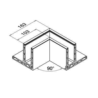 Q-railing EASY GLASS SMART F Top Mount Profile corner MOD 8221
